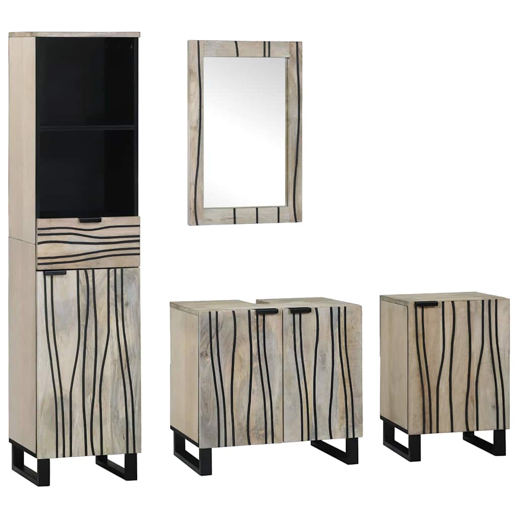 Bathroom Furniture Set 4 pcs Walnut Brown Engineered Wood