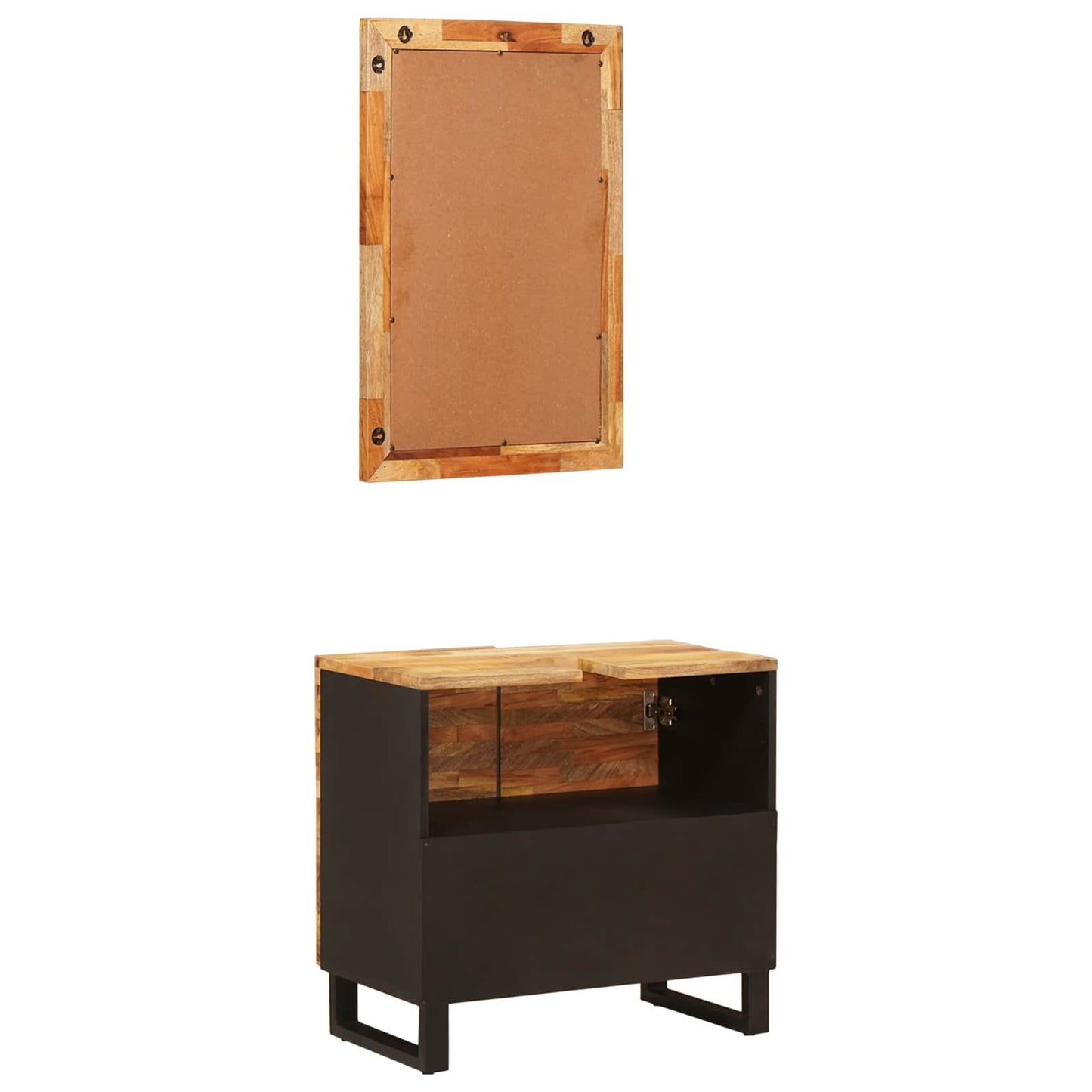 Bathroom Sets 2 pcs Natural Solid Mango Wood