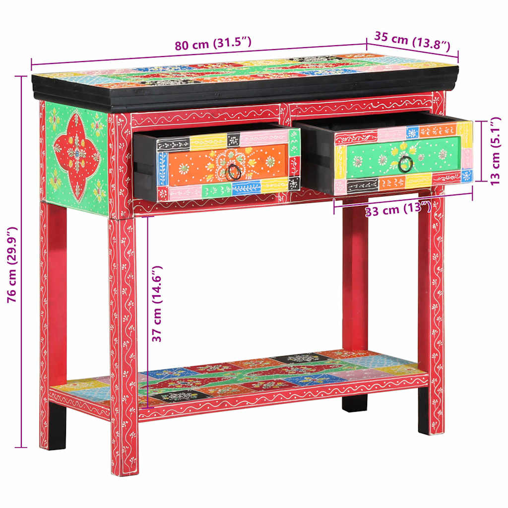 Console Table with Drawer Multicolour 80 x 35 x 76 cm
