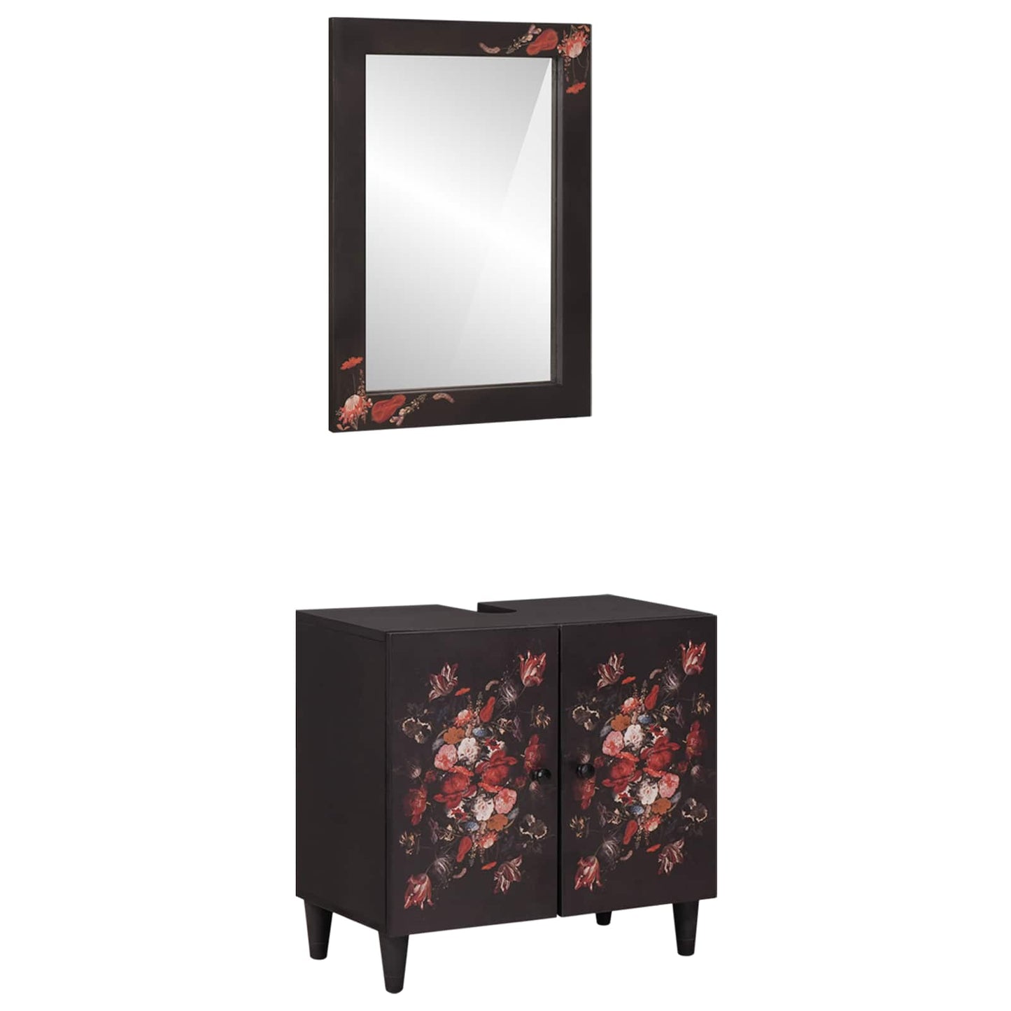 Bathroom Cabinet Set 2 pcs Solid Mango Wood