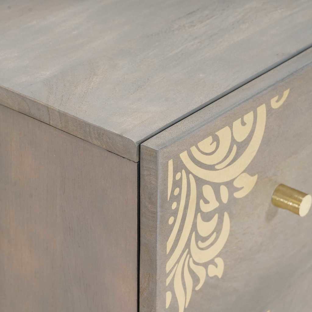 Bathroom Cabinet Set 4 pcs Grey Solid Mango Wood