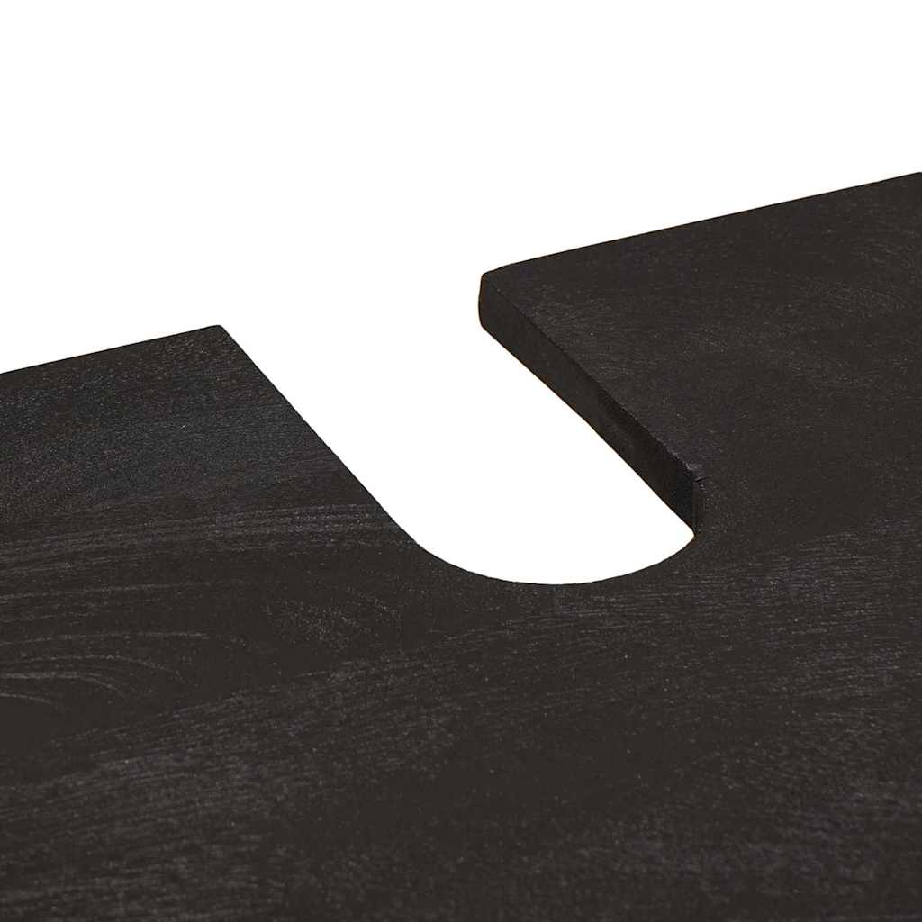 Bathroom Cabinet Set 3 pcs Black Solid Mango Wood
