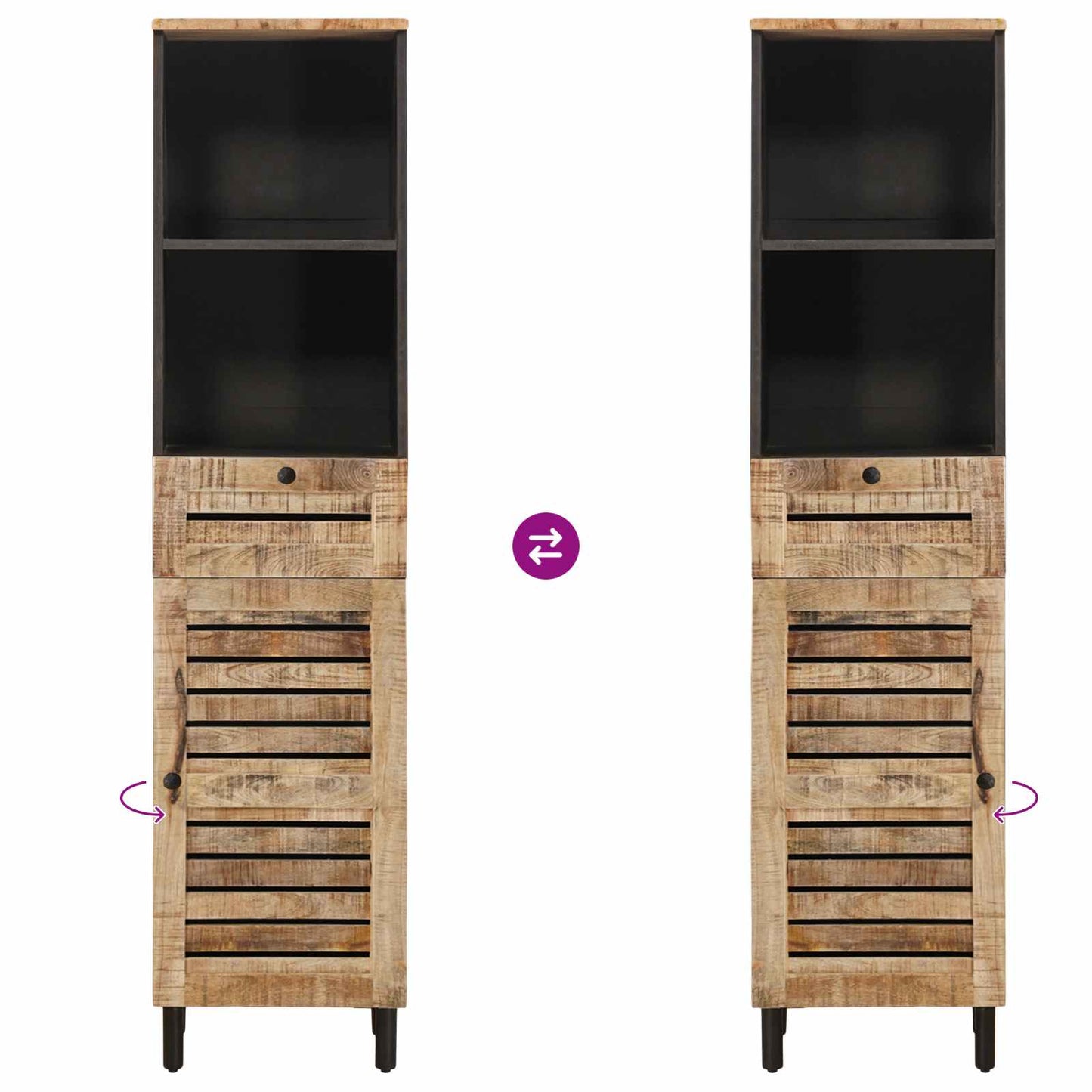 Bathroom Cabinet Set 3 pcs Natural Solid Mango Wood