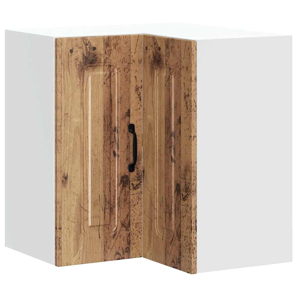 Kitchen Wall Corner Cabinet "Kalmar" Old Wood Engineered Wood