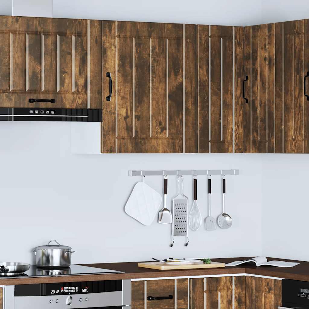 Kitchen Wall Cabinet "Lucca" Smoked Oak Engineered Wood