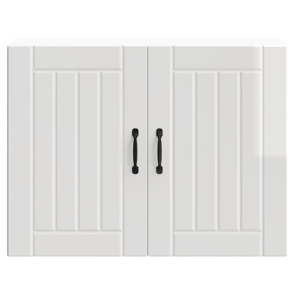 Kitchen Wall Cabinet Lucca High Gloss White Engineered Wood
