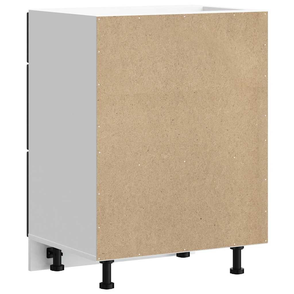 Kitchen Base Cabinet "Porto" Black Engineered Wood