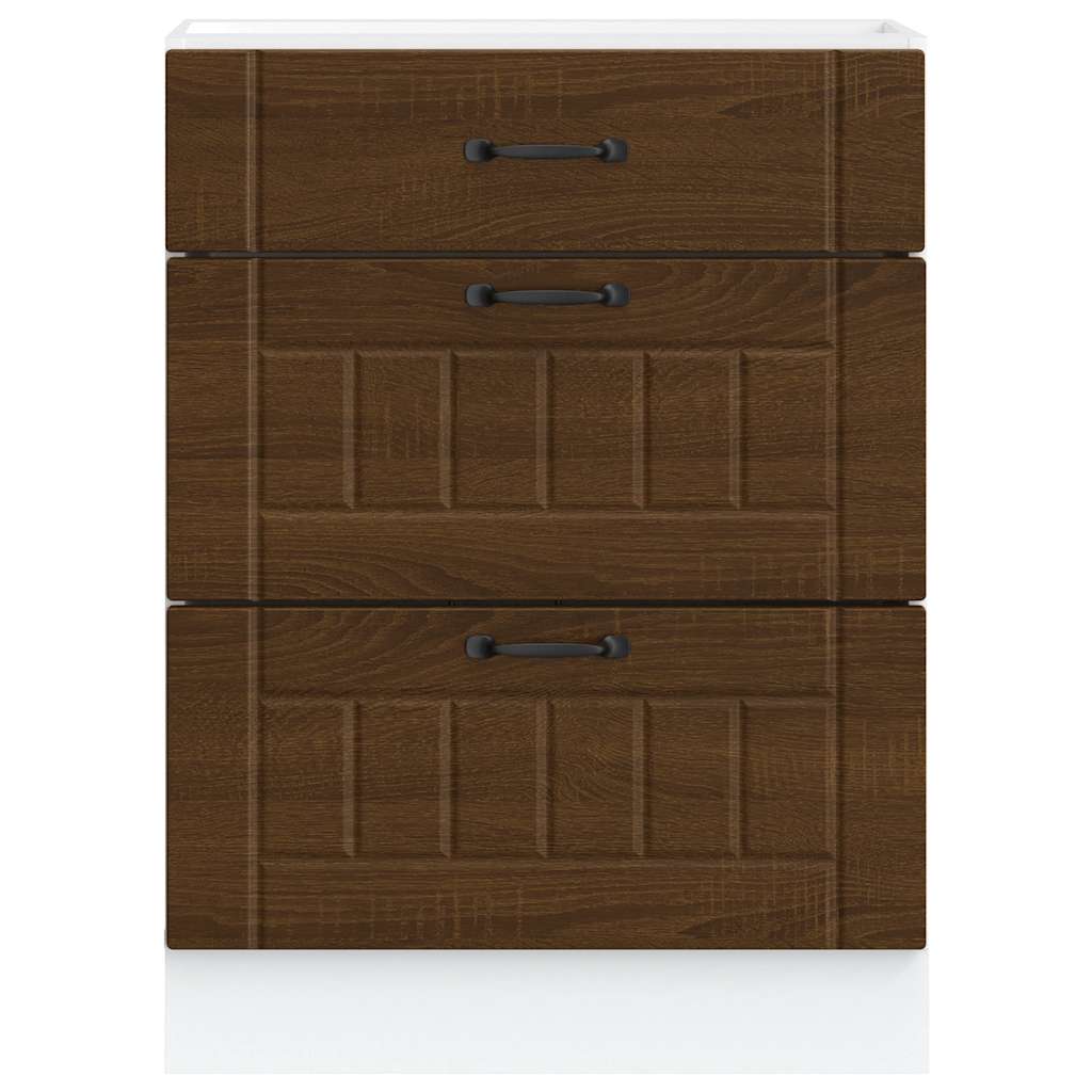 Kitchen Base Cabinet Lucca Brown Oak Engineered Wood