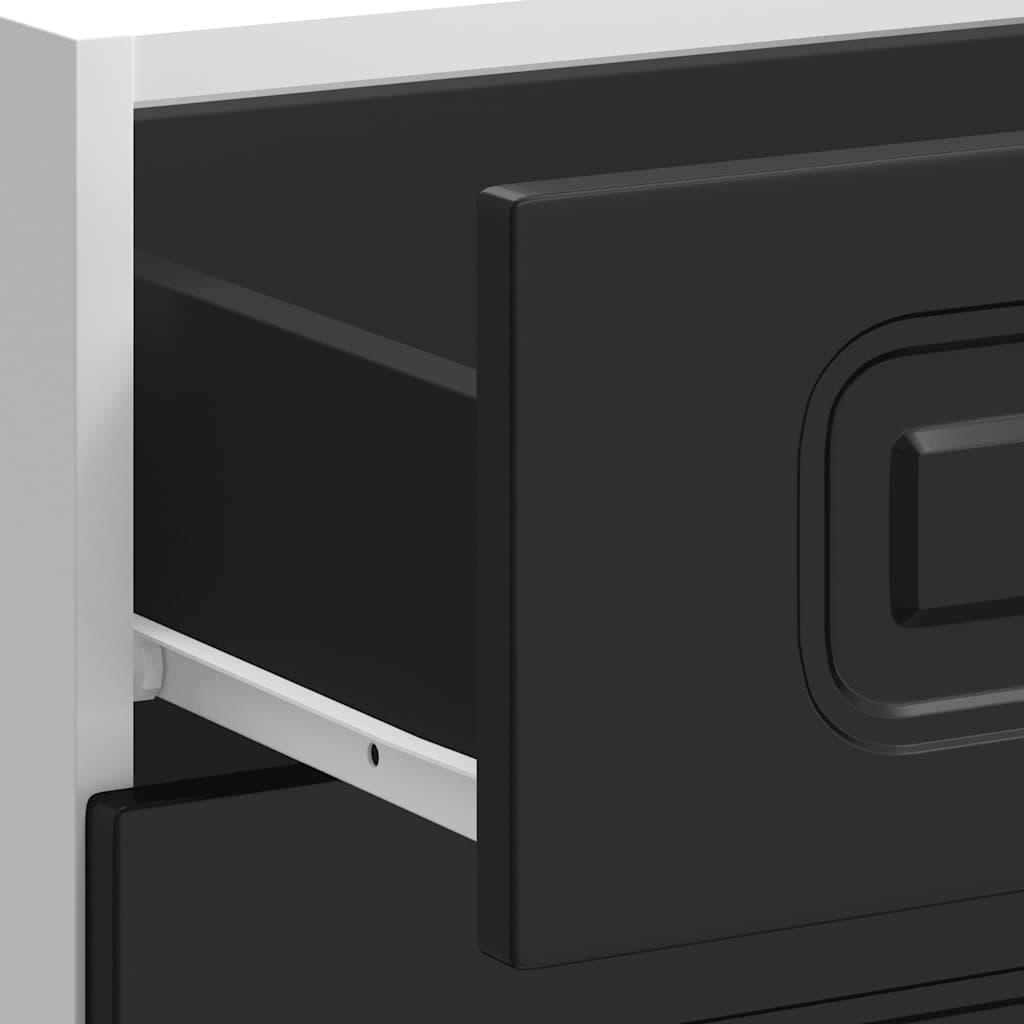 Kitchen Base Cabinet "Kalmar" Black Engineered Wood