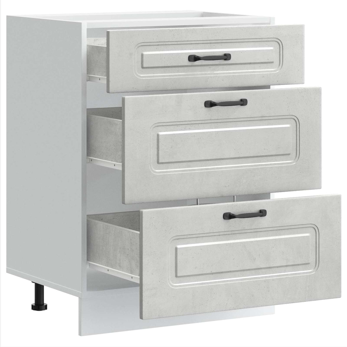 Kitchen Base Cabinet "Kalmar" Concrete Grey Engineered Wood