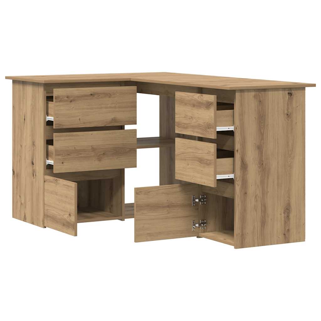 Corner Desk Artisan Oak 145x100x76 cm Engineered Wood
