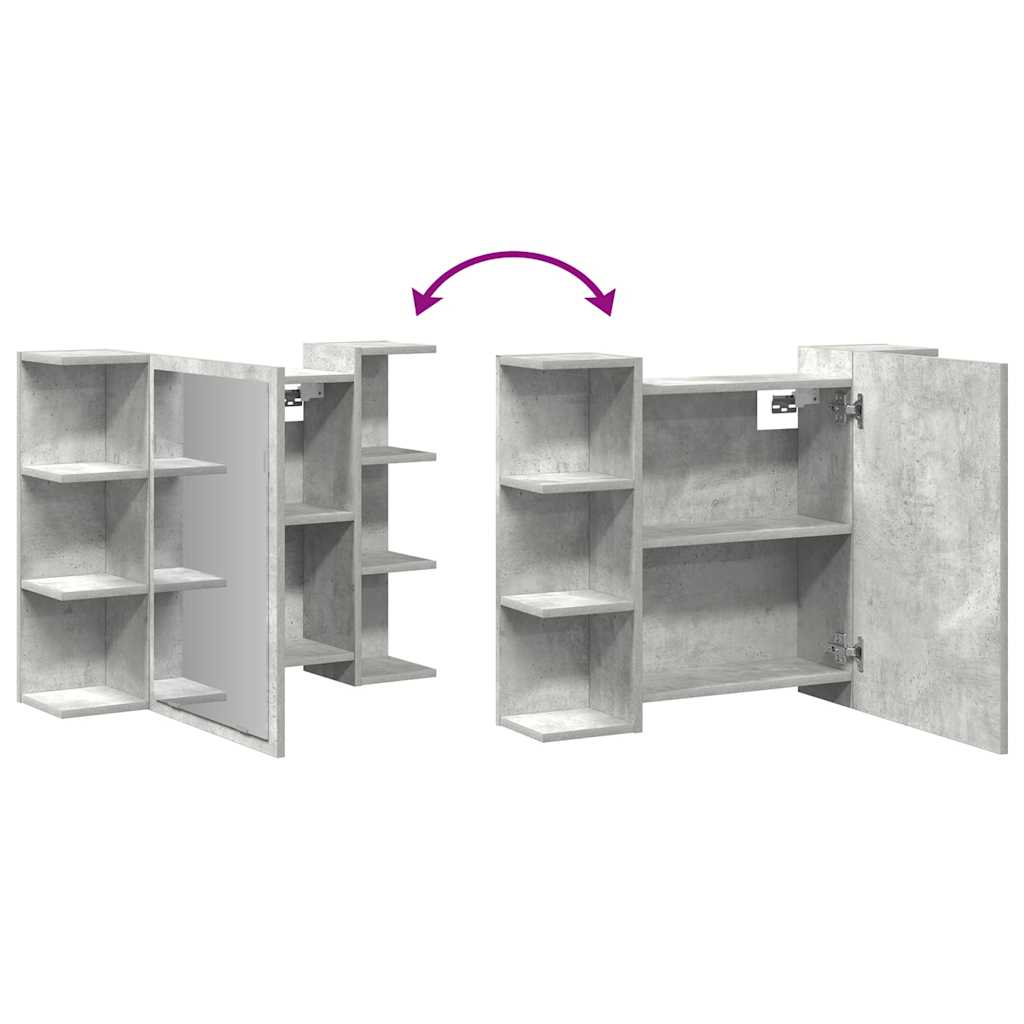 Bathroom Mirror Cabinet Concrete Grey 80x20.5x64 cm