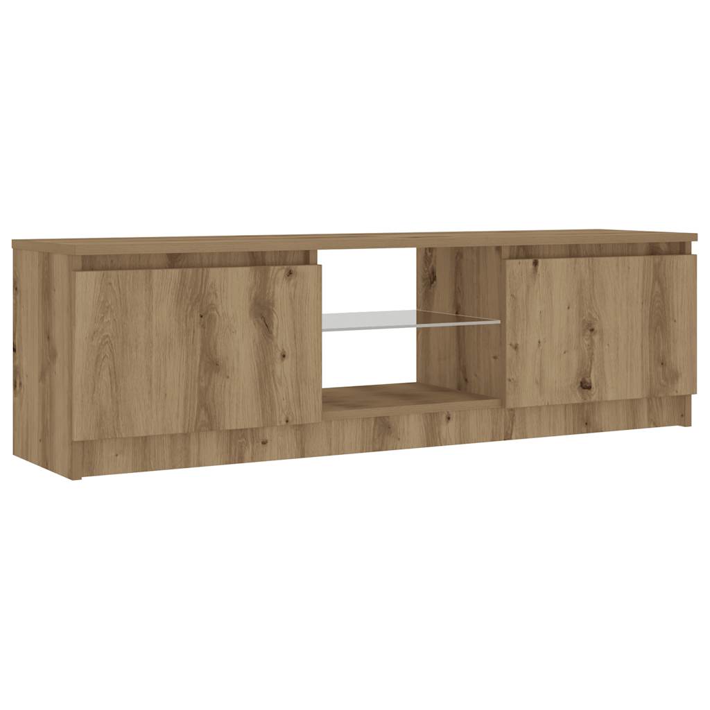 TV Cabinet with LED Lights Artisan Oak 120x30x36 cm