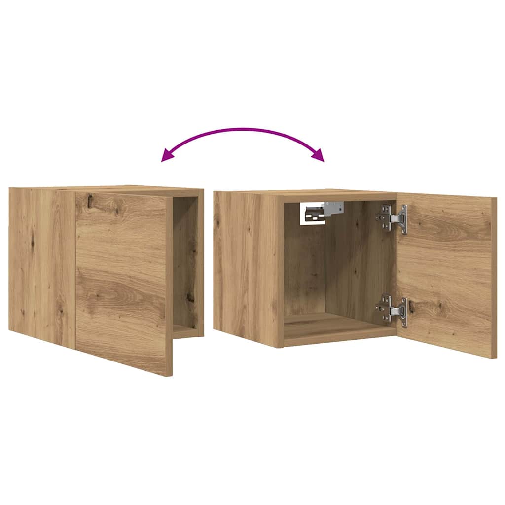 2 Piece Wall-mounted TV Cabinet Set Artisan Oak 30,5x30x30 cm