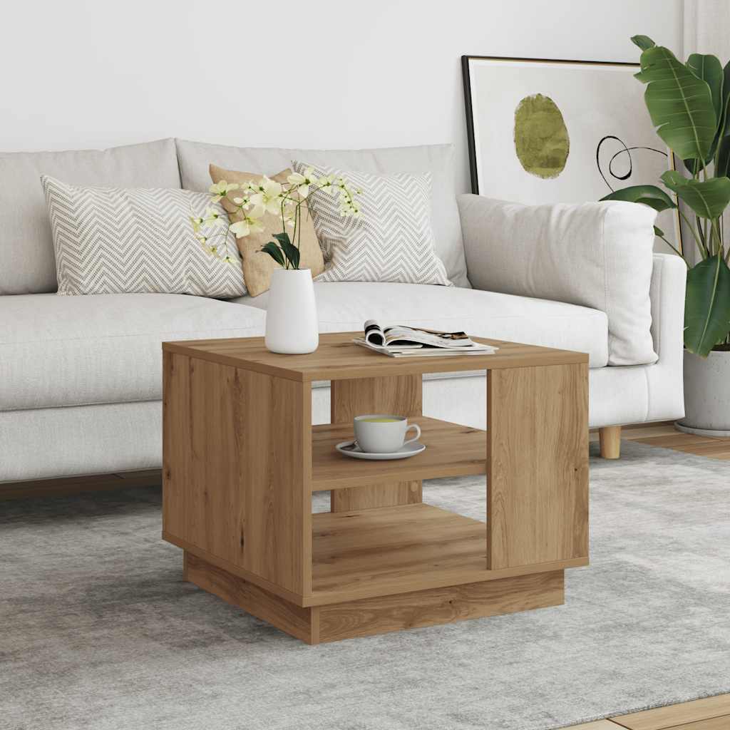 Coffee Table Artisan Oak 55x55x42 cm Engineered Wood