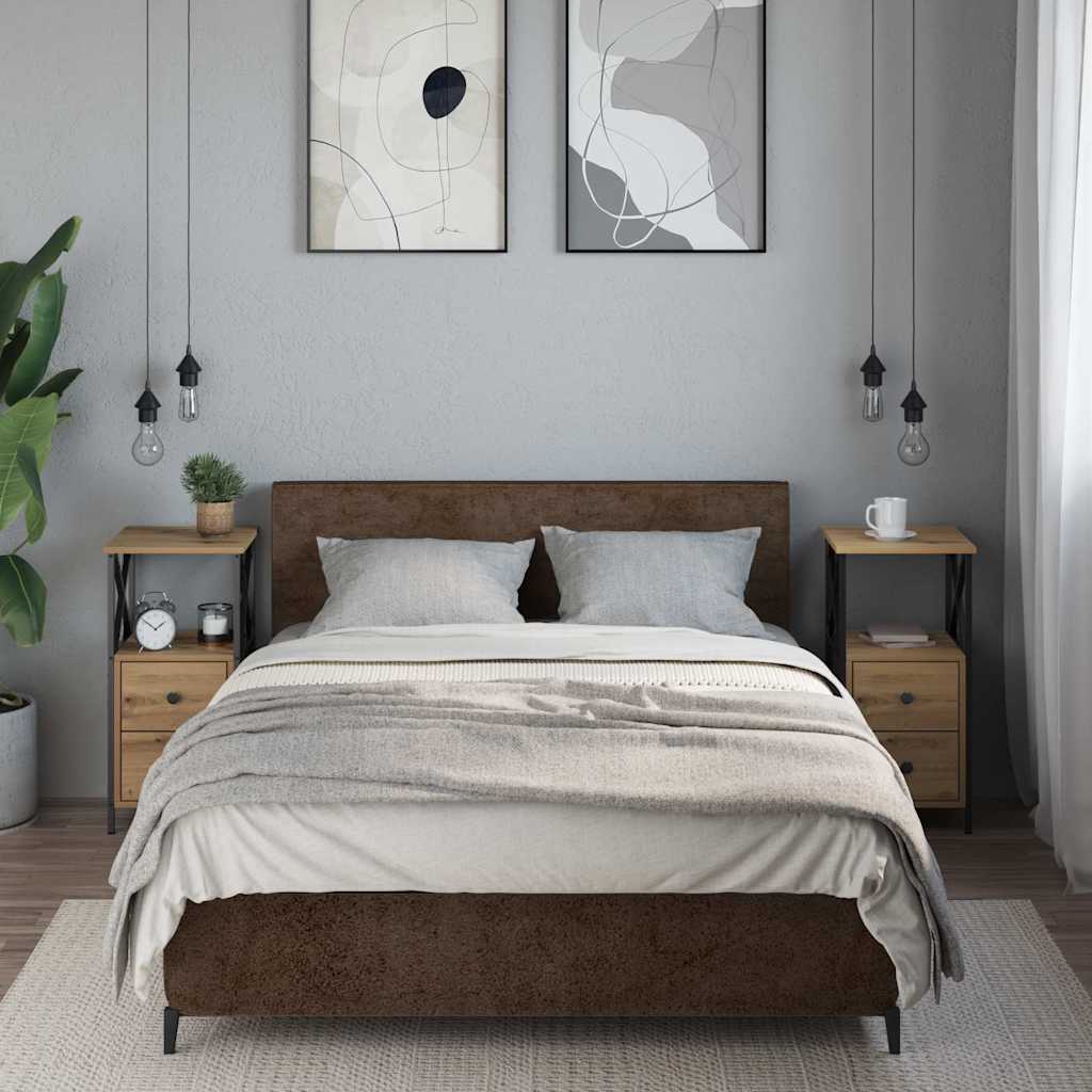 Bedside Cabinets 2 pcs Artisan Oak 34x35,5x70 cm Engineered Wood