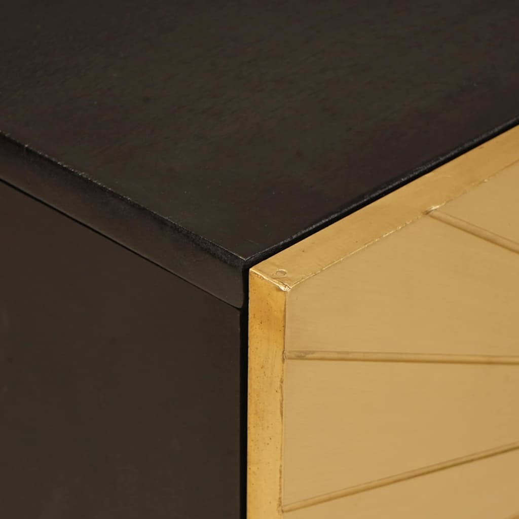 TV Cabinet Black and Gold 105 x 33 x 46 cm Engineered Wood