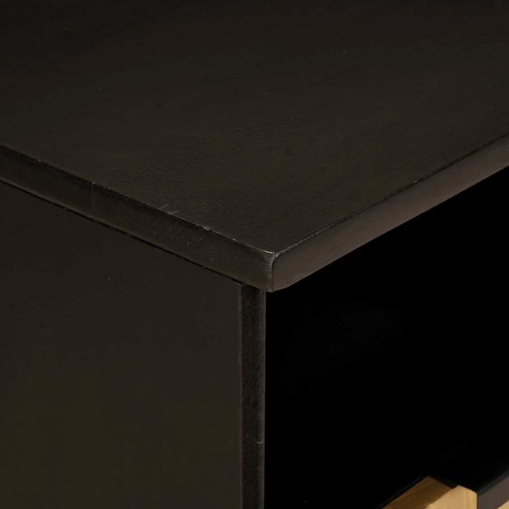 TV Cabinet Black and Gold 100 x 33 x 46 cm Engineered Wood
