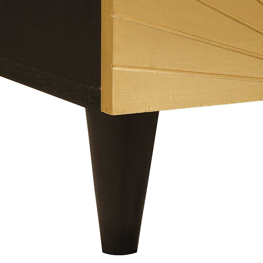 TV Cabinet Black and Gold 100 x 33 x 46 cm Engineered Wood