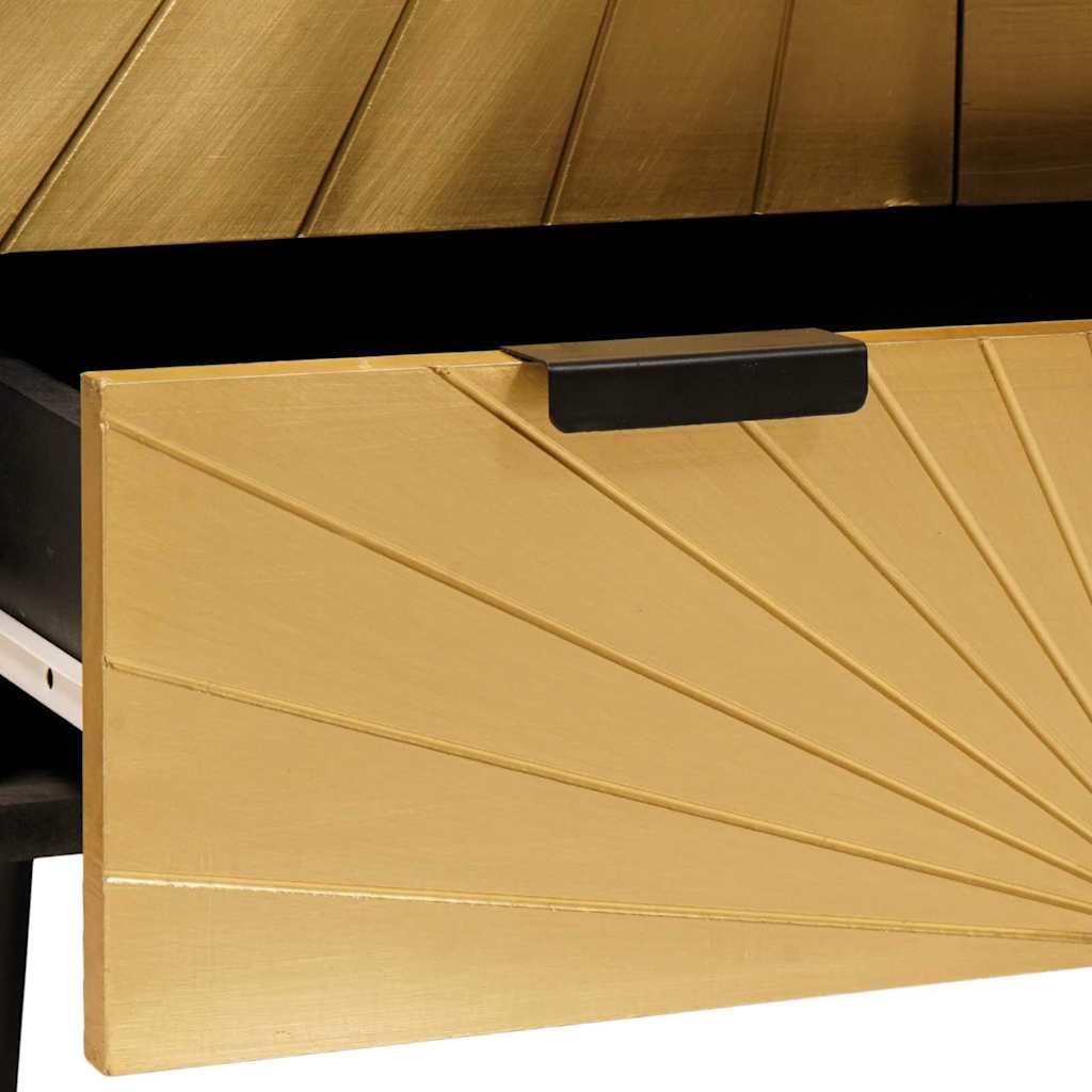Side Cabinet Black and Gold 60 x 33.5 x 100 cm Solid Mango Wood
