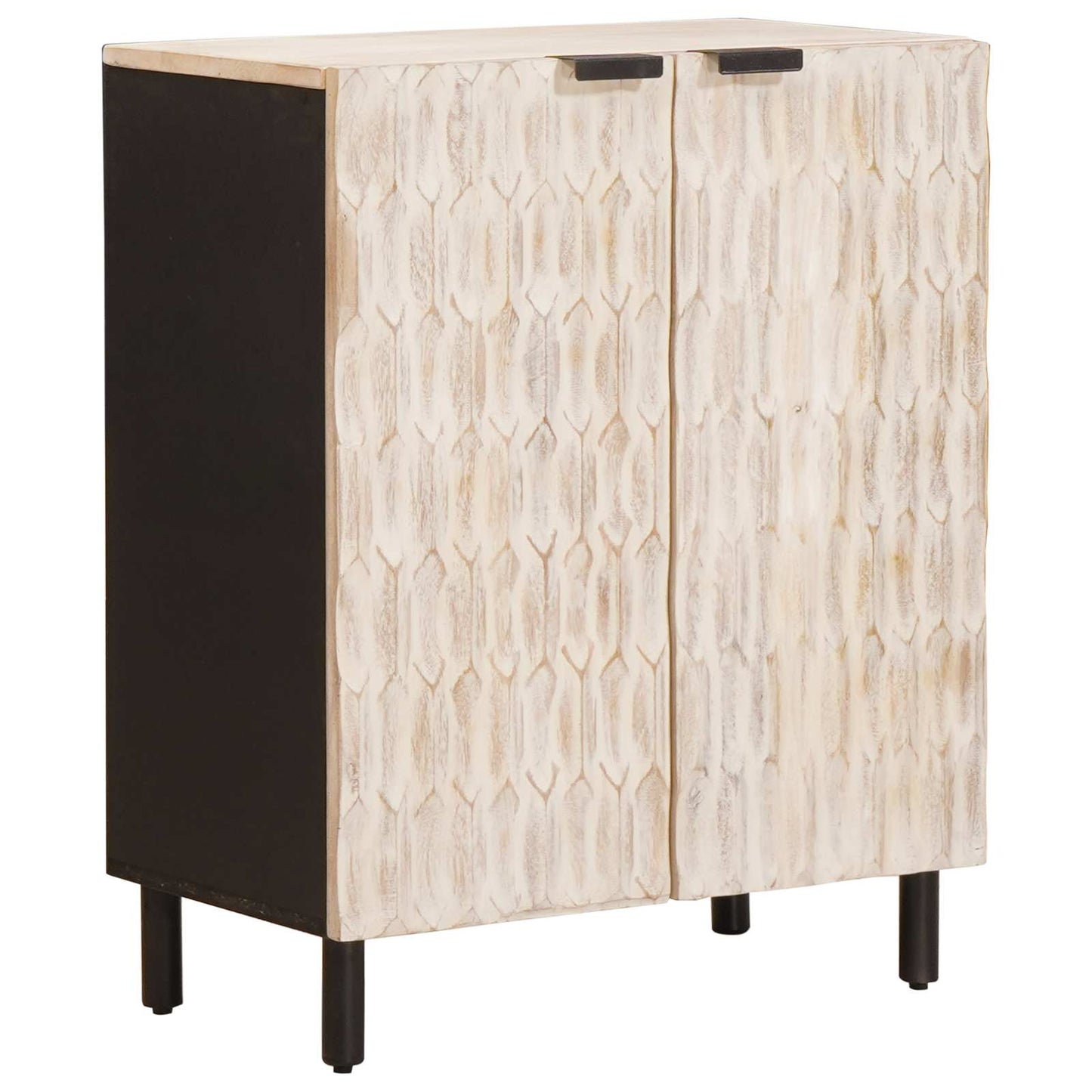 Sideboard 60 x 33 x 75 cm Solid Mango Wood White Wash Finish