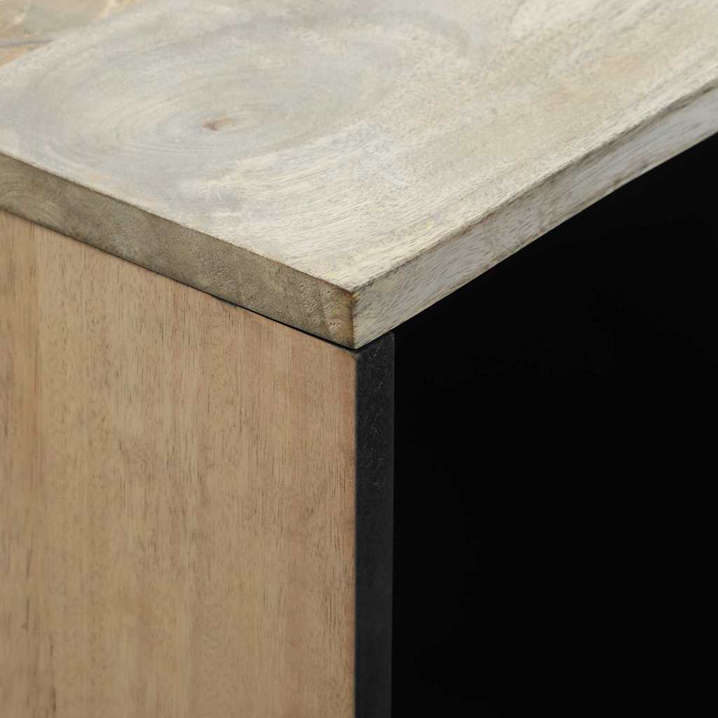 Sideboard White 80 x 33 x 75 cm Solid mango wood