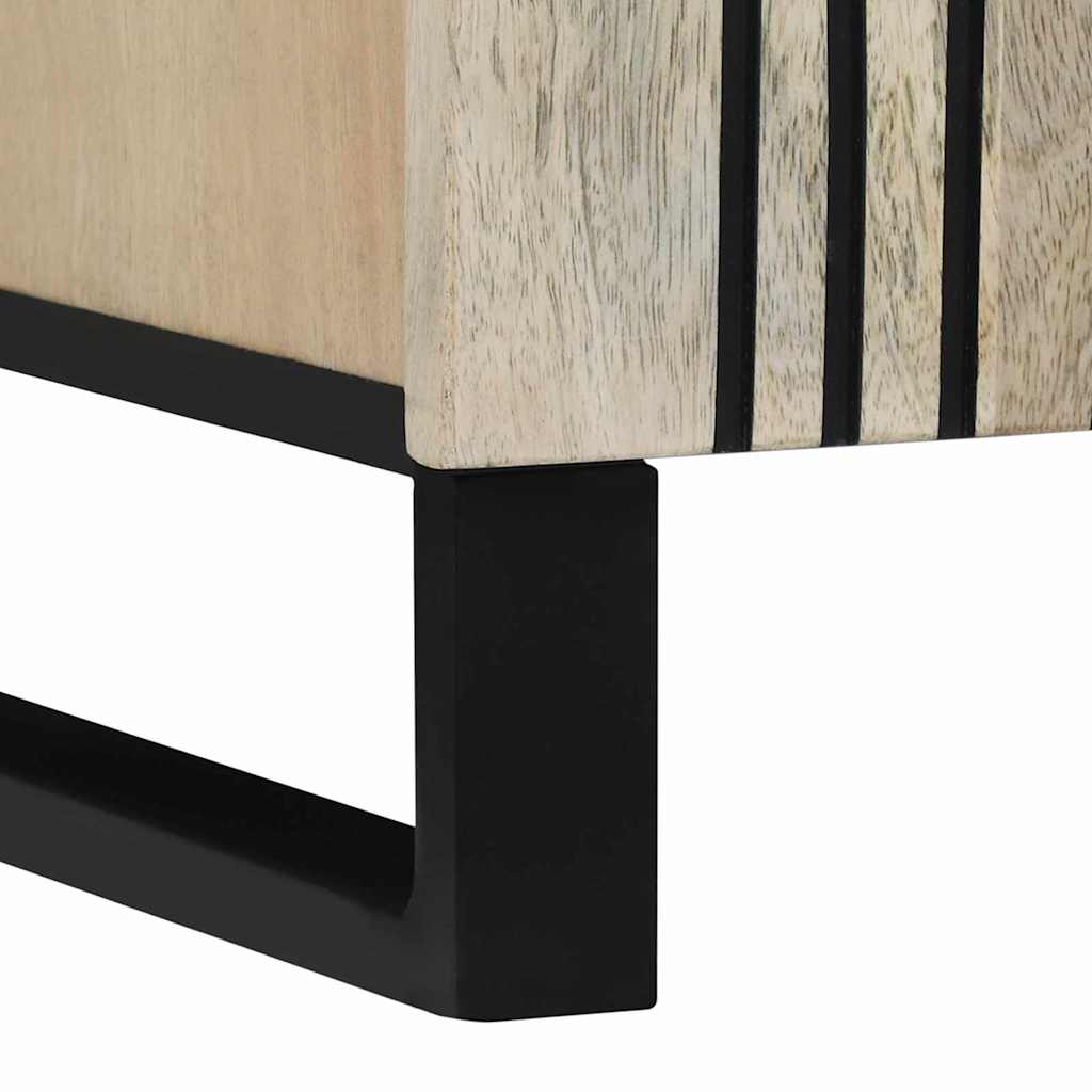 Sideboard White 90 x 33 x 75 cm Solid mango wood