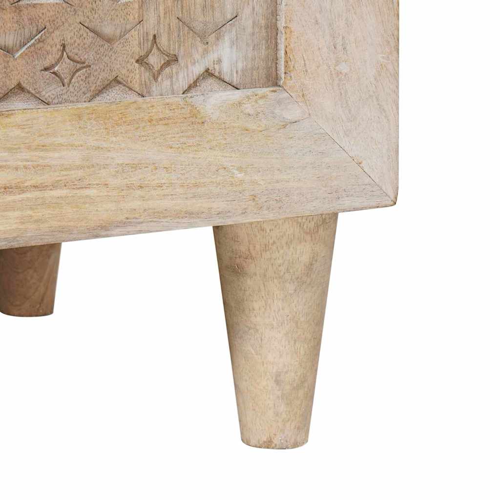 Sideboard Bleached White 90 x 33 x 75 cm Solid Mango Wood