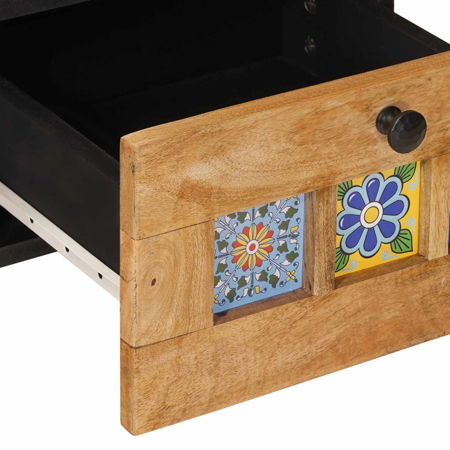 TV Cabinet with Shelf Natural 100 x 33 x 46 cm Solid Mango Wood