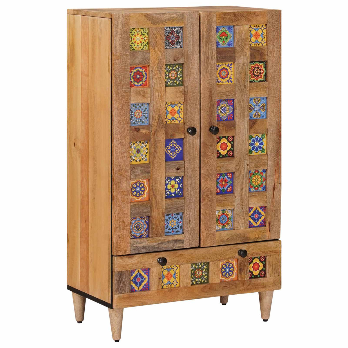 Highboard Natural 60 x 33.5 x 100 cm Solid Mango Wood