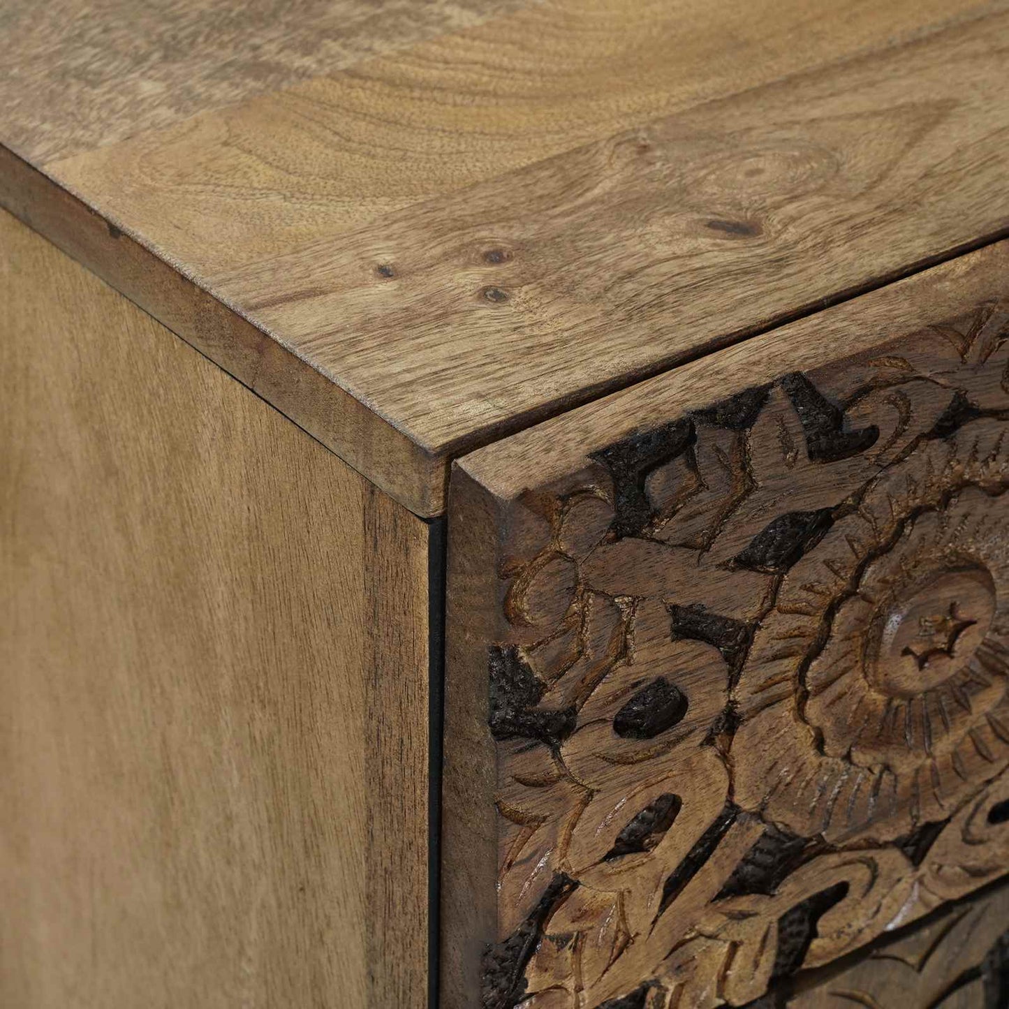 Bed cabinet Brown 50 x 33 x 60 cm Solid Mango Wood
