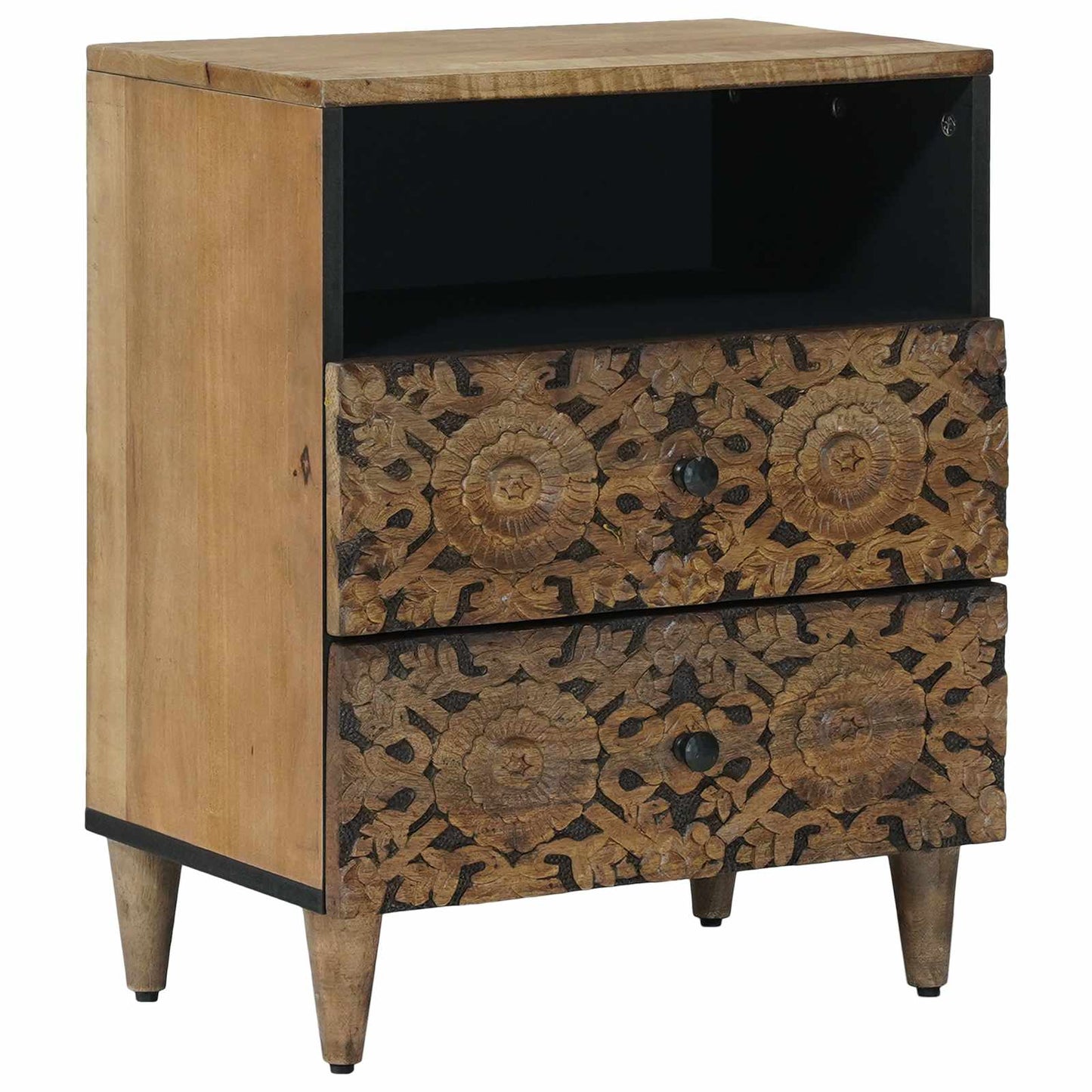 Bed cabinet Brown 50 x 33 x 60 cm Solid Mango Wood