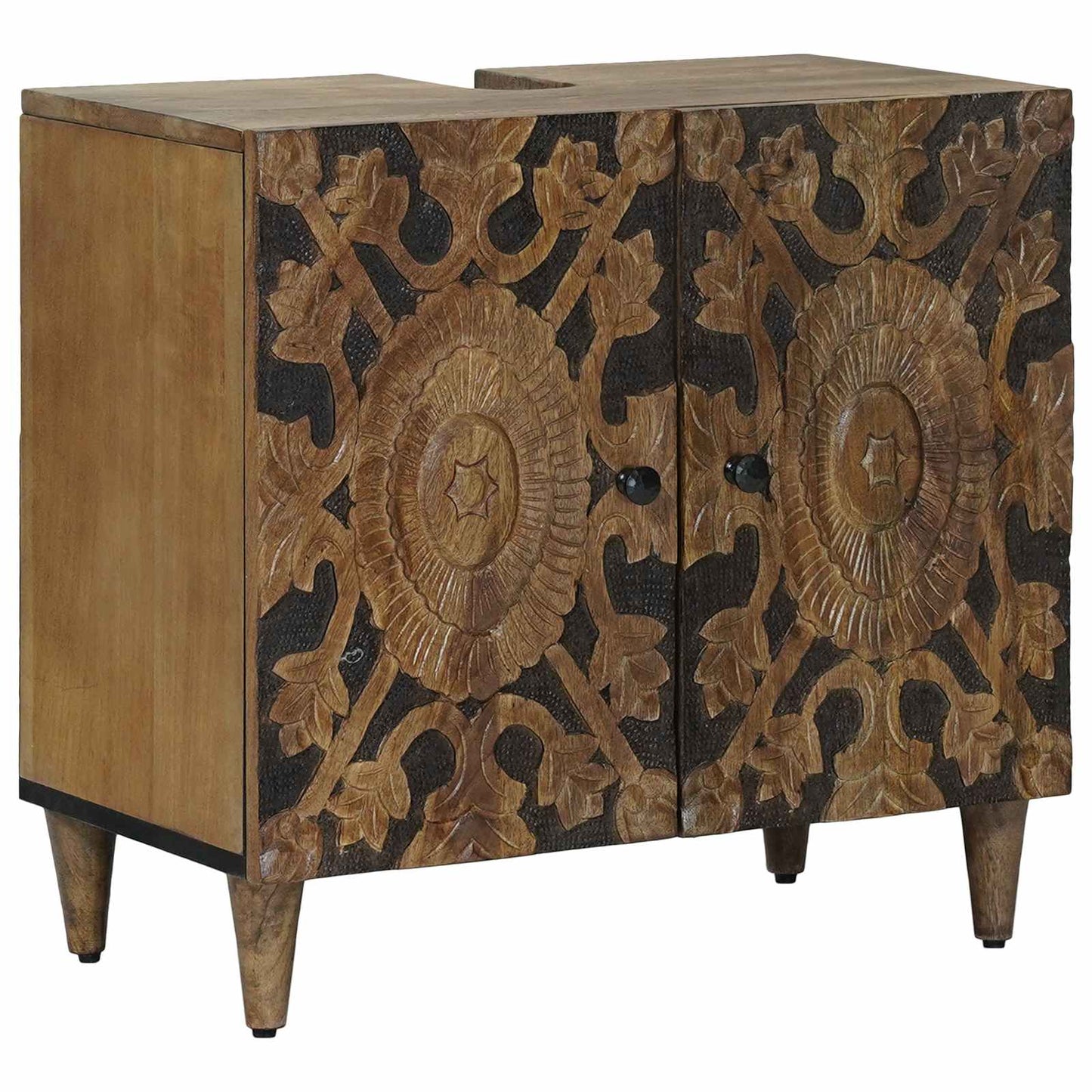 Bathroom Sink Cabinet Brown 62 x 33 x 58 cm Solid Mango Wood