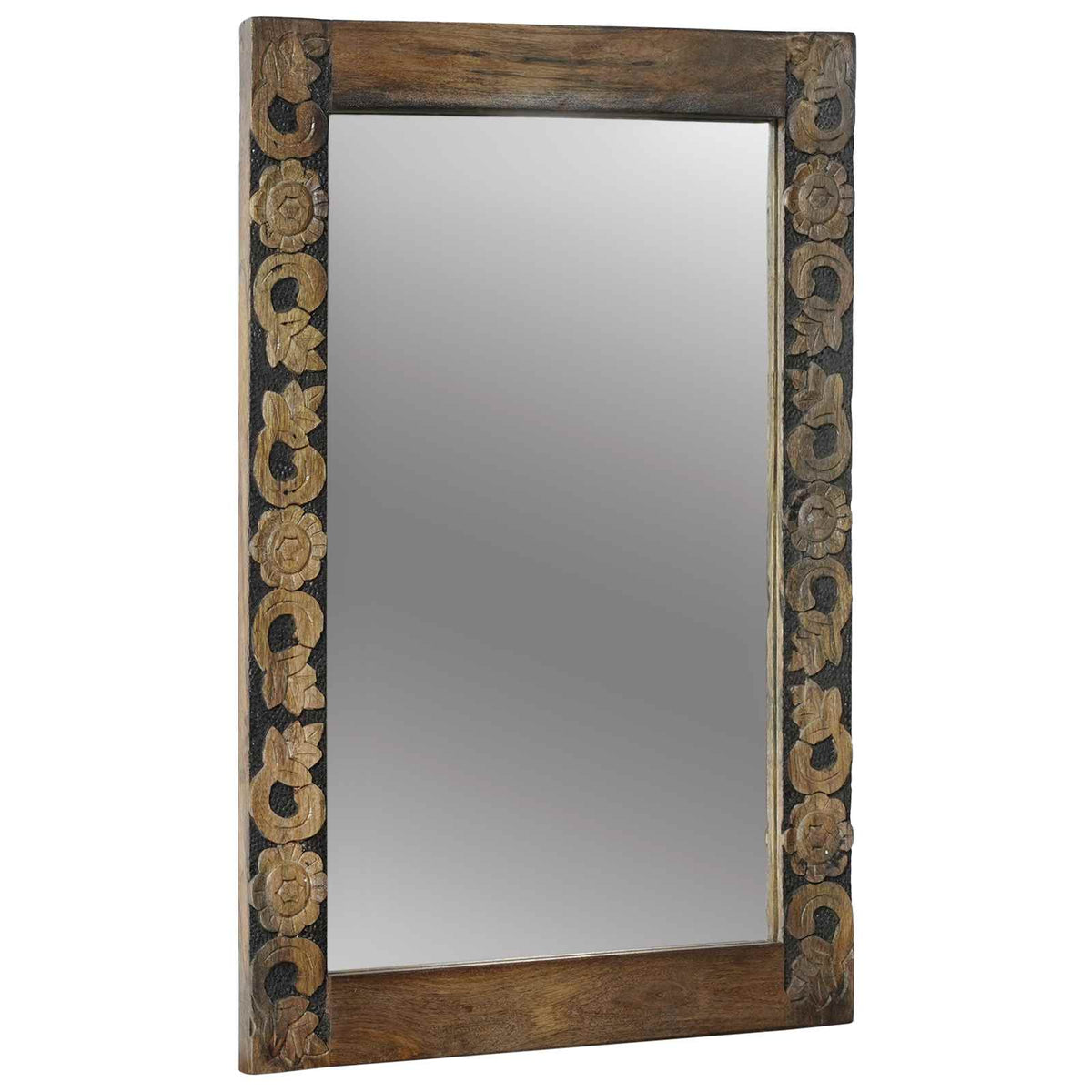 Wall Mirror Walnut Brown 70 x 50 cm Engineered Wood and Glass