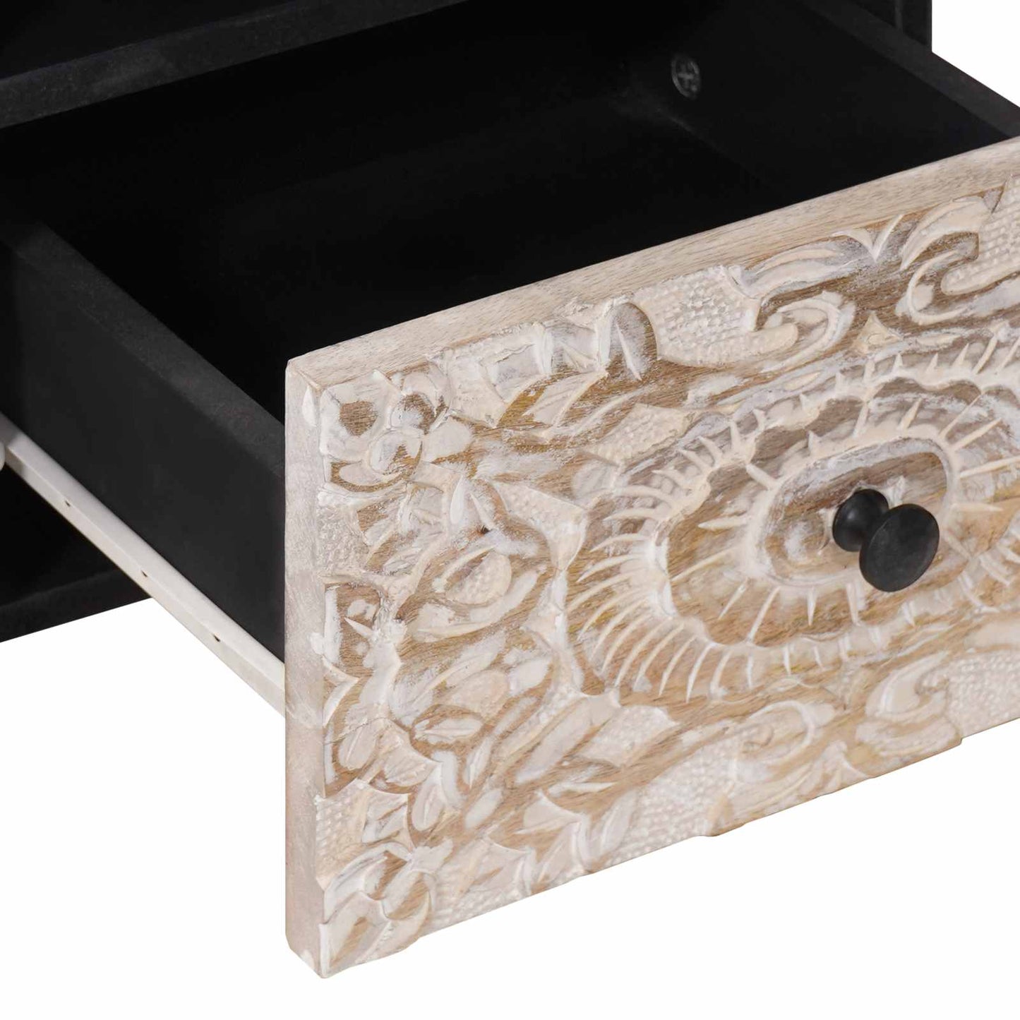 TV Cabinet White 70 x 33.5 x 46 cm Solid Mango Wood