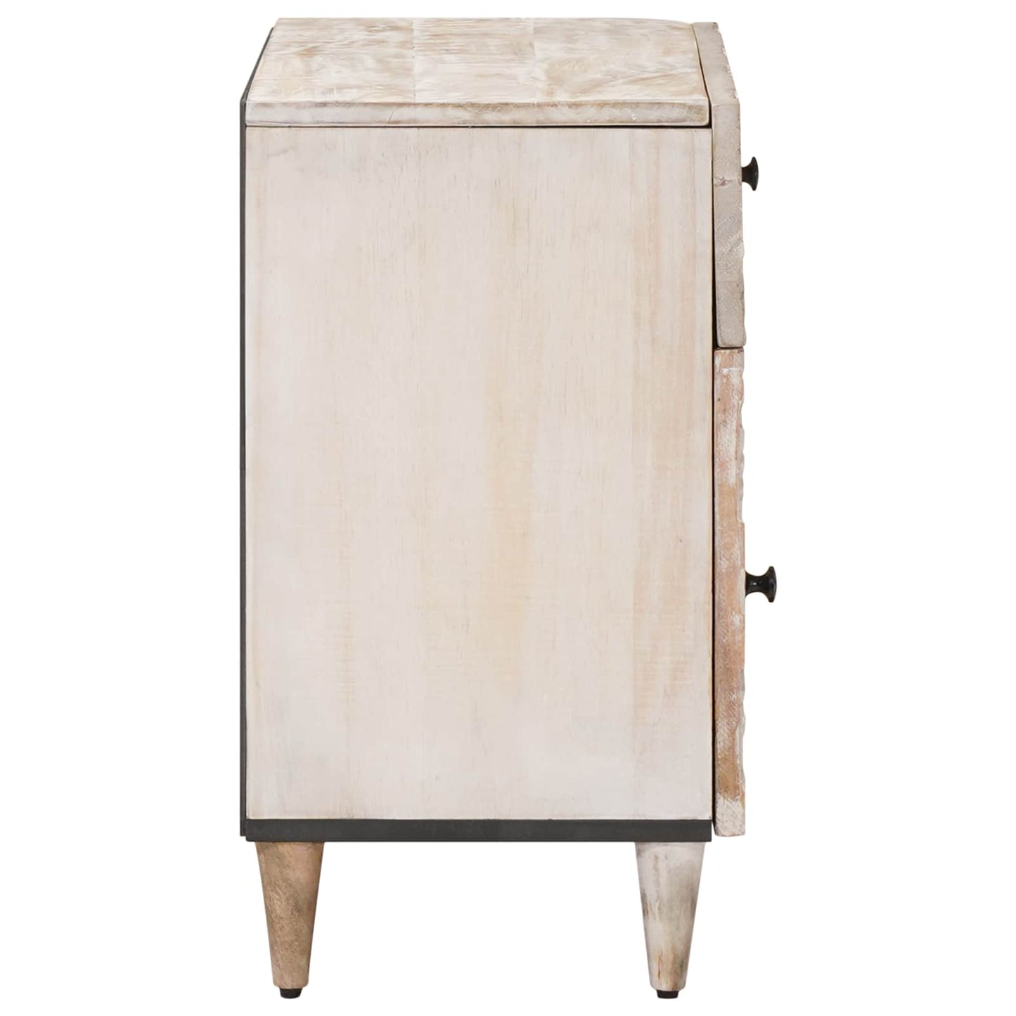 Bed cabinet White 50 x 33 x 60 cm Solid Mango Wood