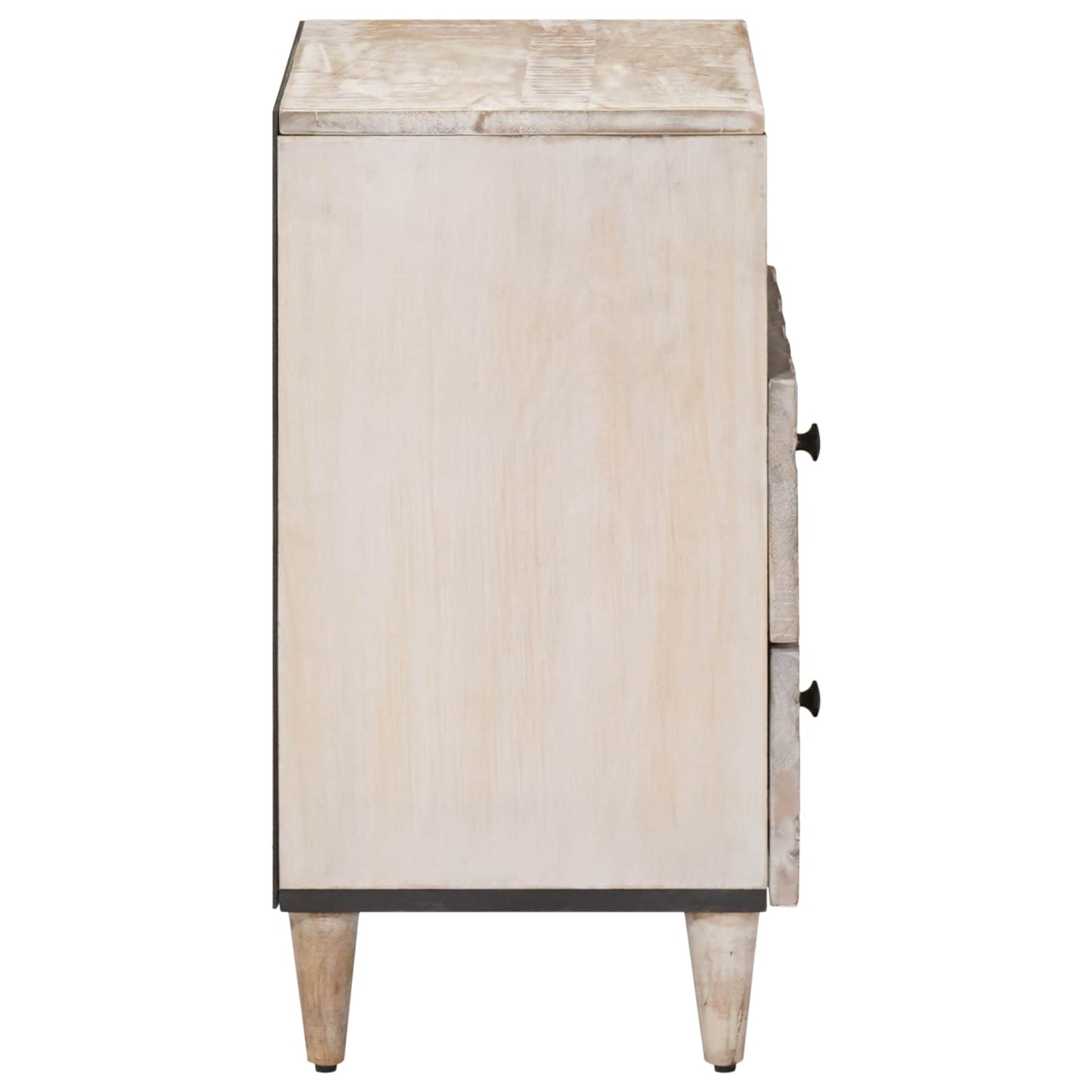 Bed cabinet White 50 x 33 x 60 cm Solid Mango Wood