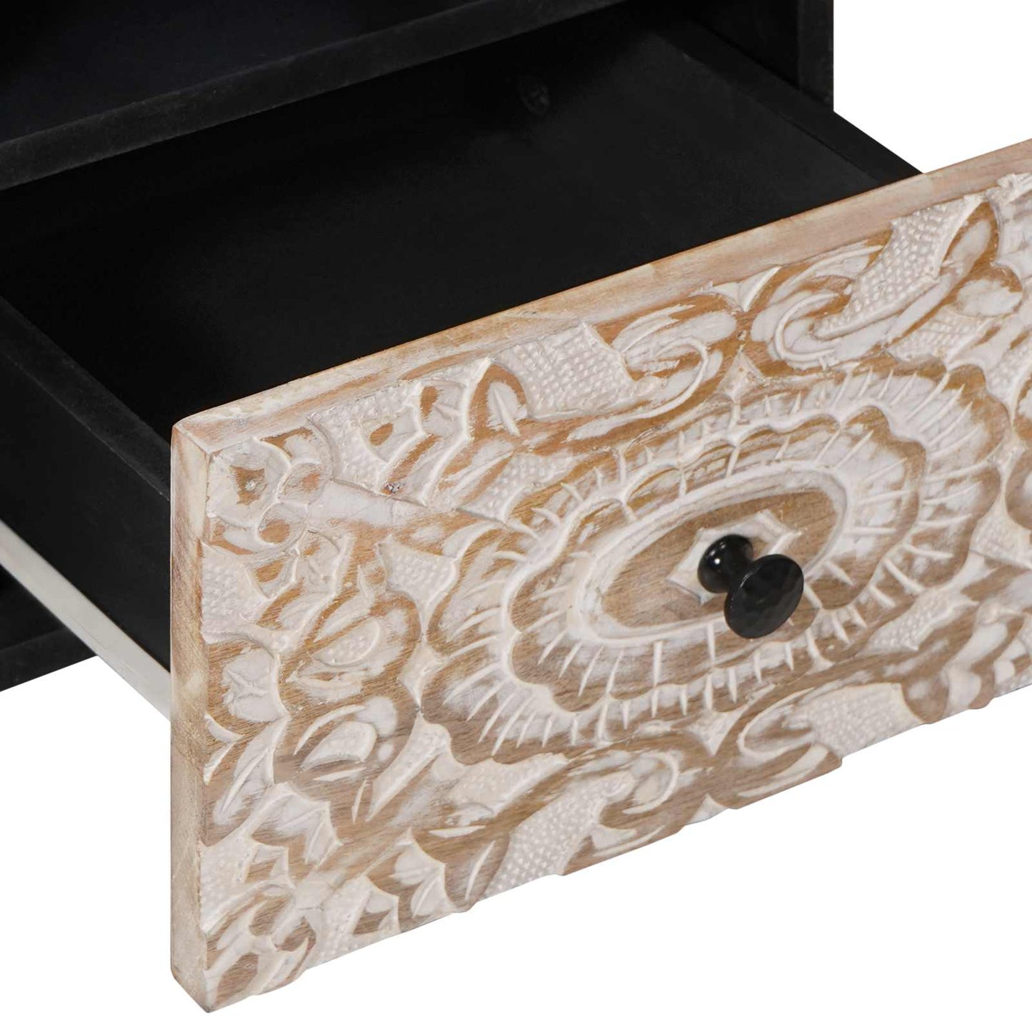 TV Cabinet with Shelf White 100 x 33.5 x 46 cm Solid Mango Wood
