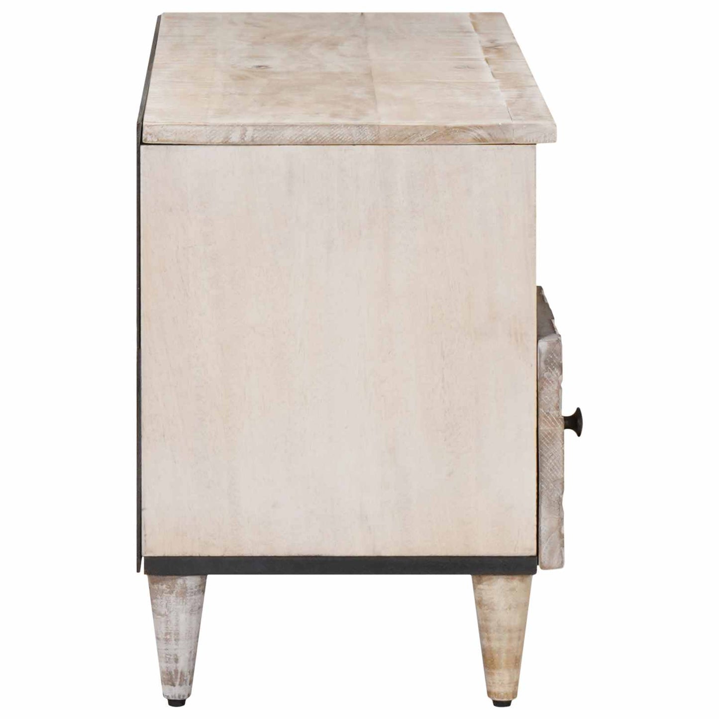 TV Cabinet with Shelf White 100 x 33.5 x 46 cm Solid Mango Wood