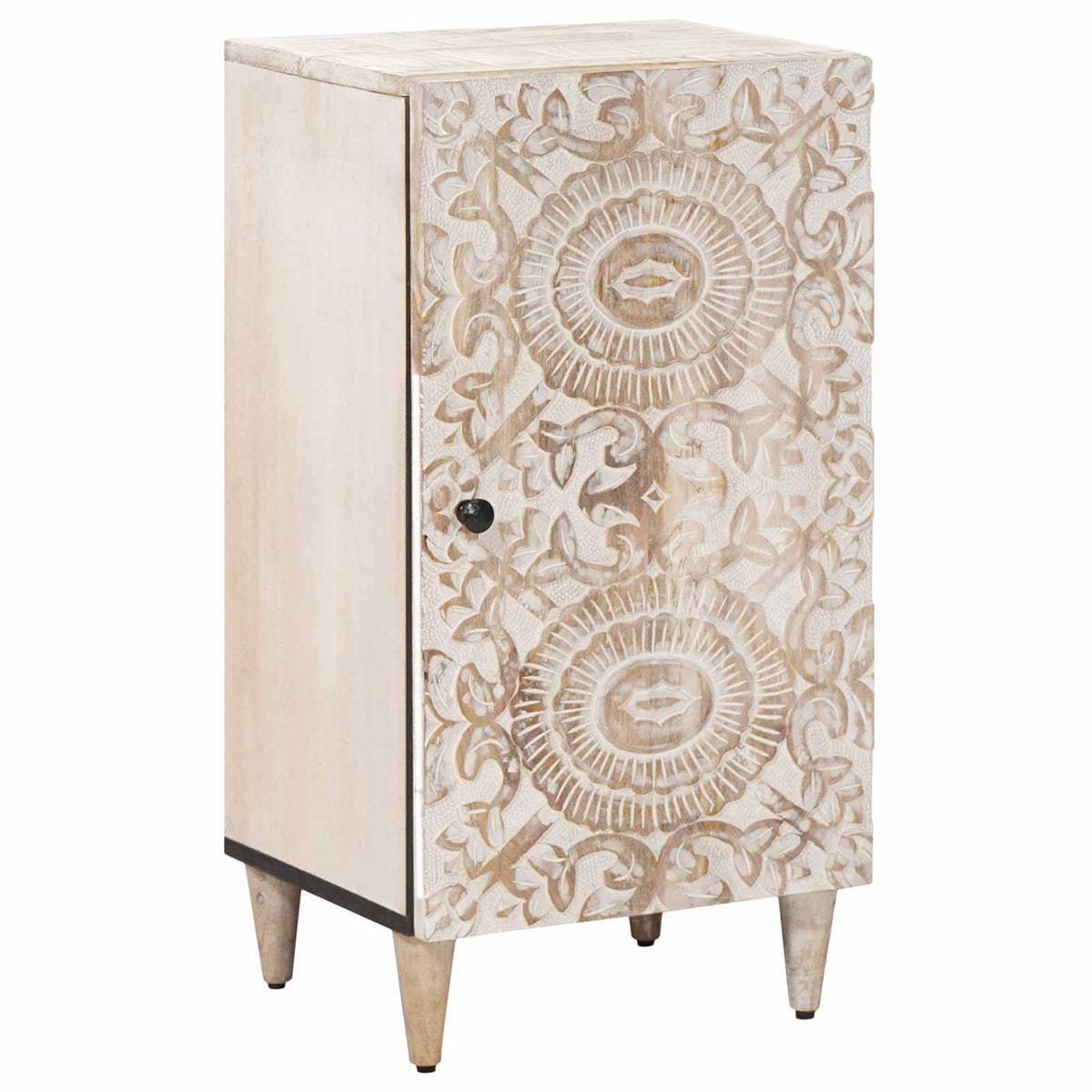 Sideboard with Storage White 40 x 33.5 x 75 cm Solid Mango Wood