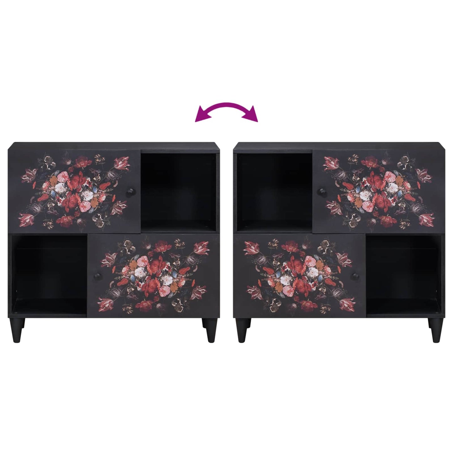 Storage Cabinets Multicolour 80 x 33.5 x 75 cm Solid Mango Wood