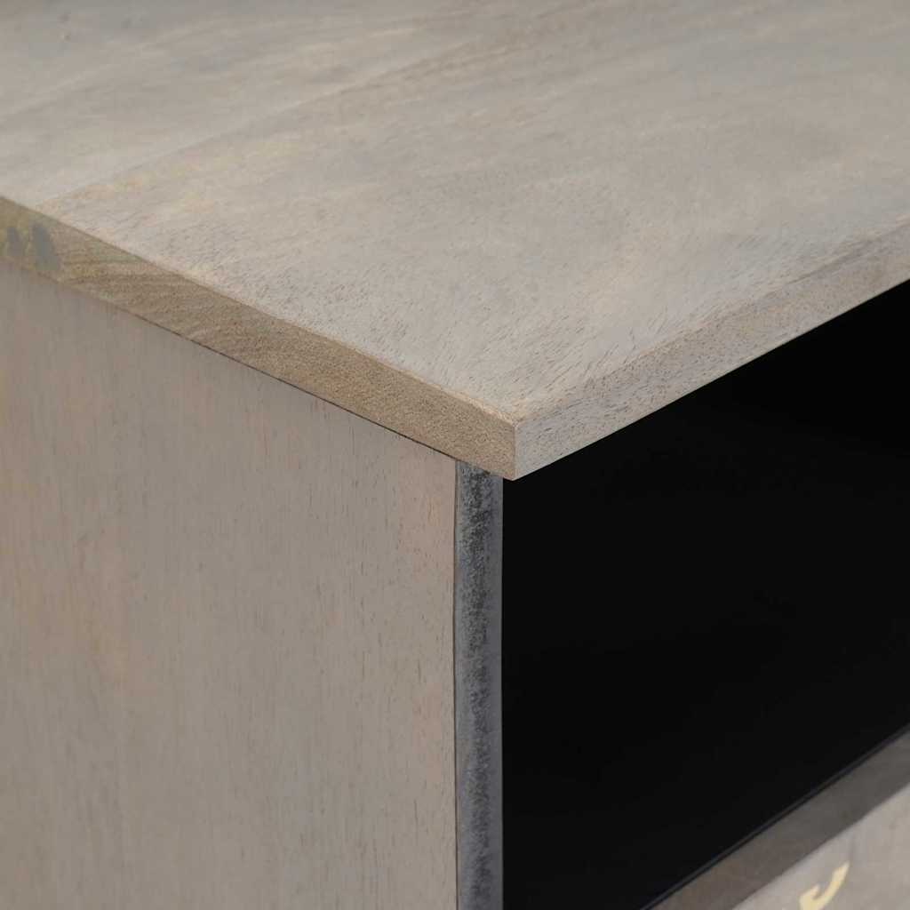 TV Cabinet with Drawer Grey 70 x 33 x 46 cm Solid Mango Wood