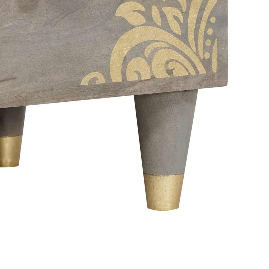 TV Cabinet with Drawer Grey 70 x 33 x 46 cm Solid Mango Wood