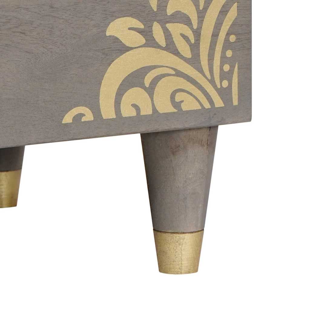 TV Cabinet with Drawer Grey 80 x 33 x 46 cm Solid Mango Wood