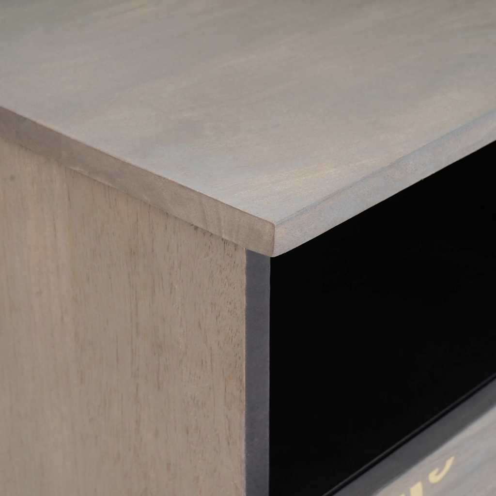 TV Cabinet Grey 100 x 33 x 46 cm Solid Mango Wood