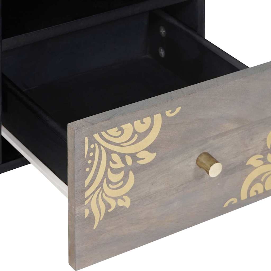 TV Cabinet Grey 100 x 33 x 46 cm Solid Mango Wood