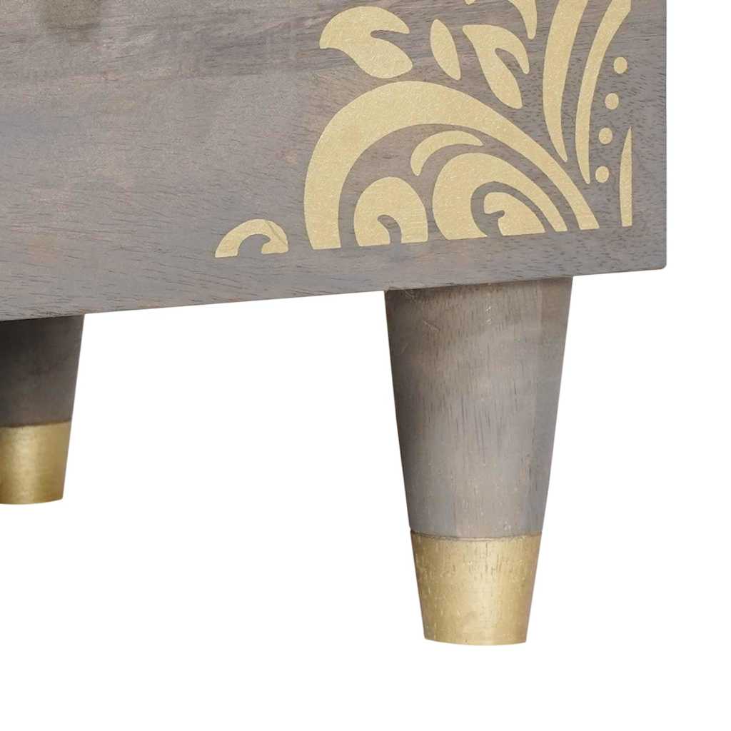 TV Cabinet Grey 100 x 33 x 46 cm Solid Mango Wood