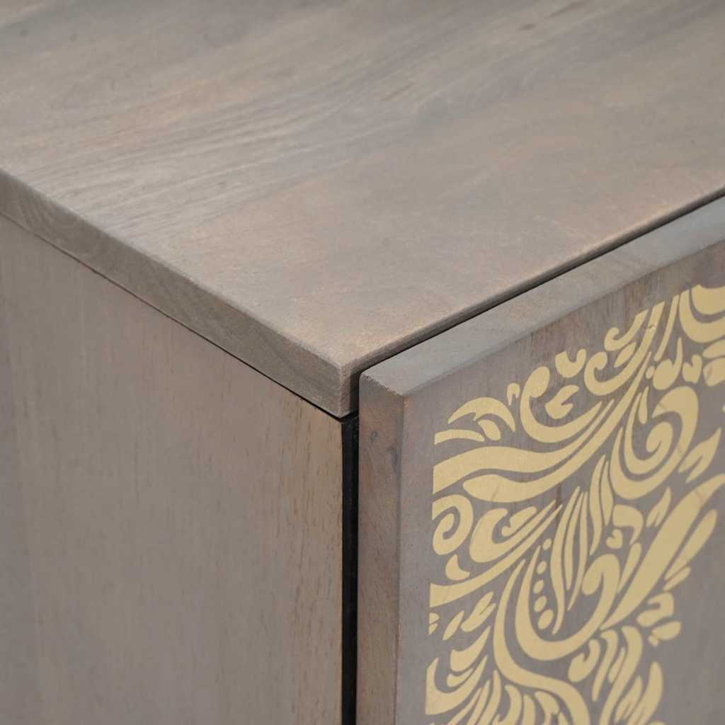 Sink cabinet with Storage Grey 62 x 33 x 58 cm Solid Mango Wood
