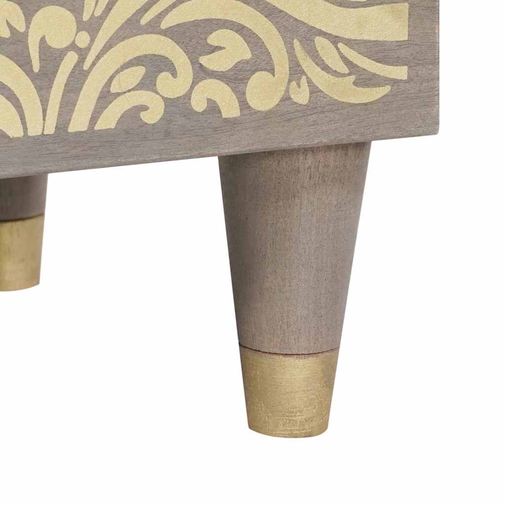 Sideboard Grey and Gold 40 x 33 x 75 cm Solid Mango Wood