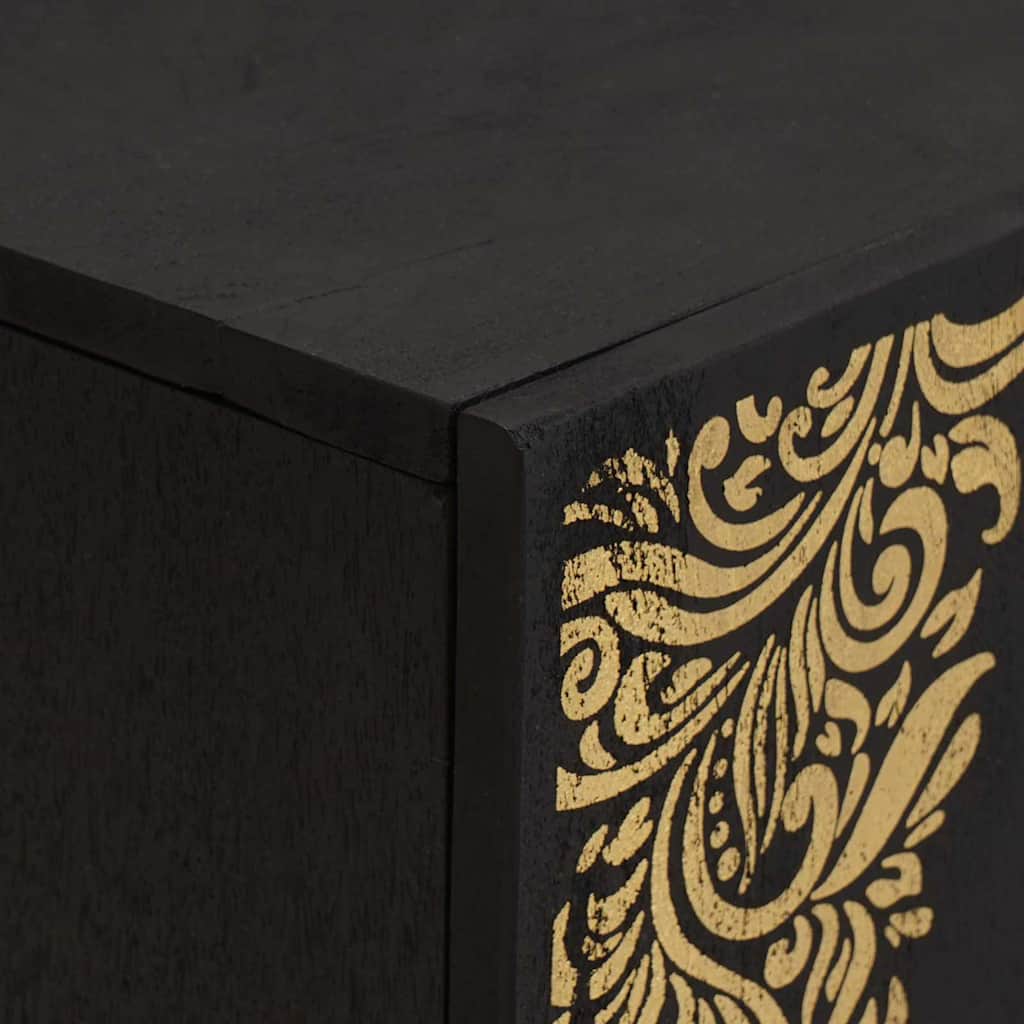 TV Cabinet Black 105 x 33 x 46 cm Solid Mango Wood